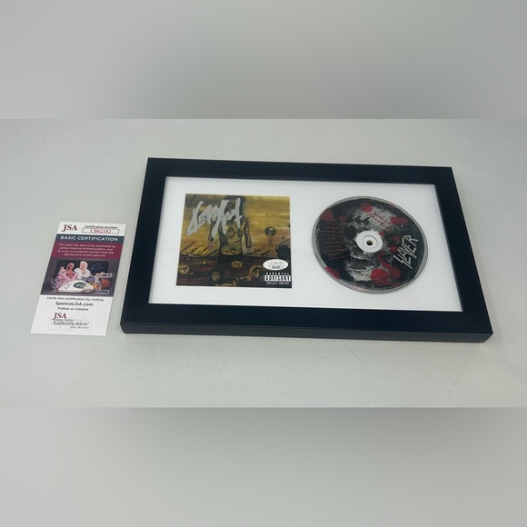 Kerry King signed Slayer Christ Illusion CD Cover Framed JSA COA